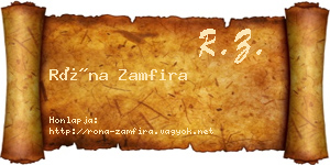 Róna Zamfira névjegykártya